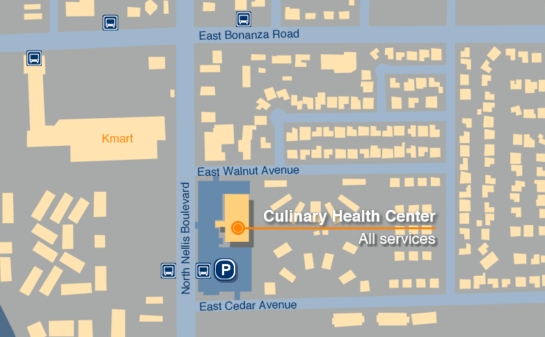 Map showing 650 North Nellis Boulevard